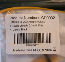 USB 3.0 to VGA Cable for Mirroring HD Video Display at 1080P Converter Adapter