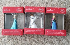 HALLMARK DISNEY FROZEN SET OF 3 RNAMENTS ANNA, ELSA, AND OLAF NEW