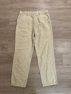 Tommy Bahama Pants Mens 36 Beige Linen Chino Trousers Flat