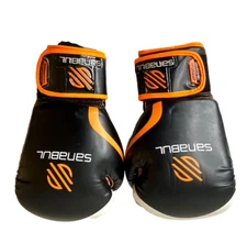 Sanabul Essential Gel Boxing, Gym, Martial Arts, 10oz Gloves  Black & Orange