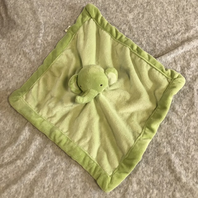 Tiddliwinks Green Elephant Baby Security Blanket Lovey Velour Plush eBay