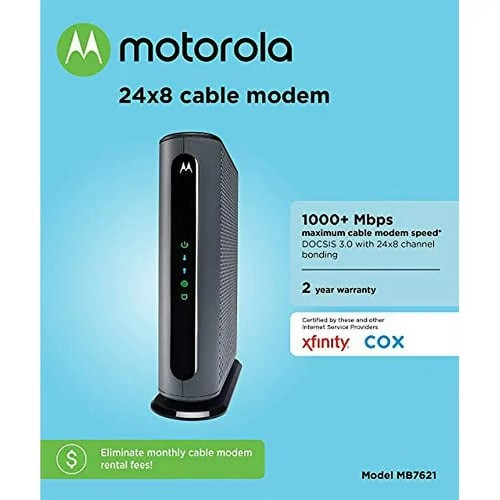 Motorola MB7621 Cable Modem | Pairs with Any WiFi Router | Approved by Comcast X - Picture 1 of 2