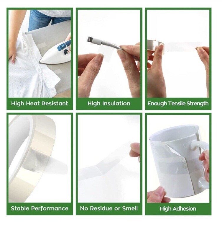 10 Rolls HEAT RESISTANT Tape Sublimation Press Transfer SUBLITAPE 4mmx33m CLEAR