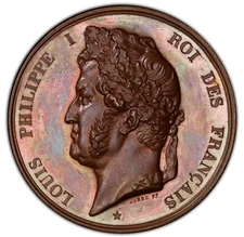 France - 1841 Louis Philippe I "Liverdun Canal Bridge" Medal - PCGS SP64 TOP POP