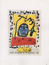 1989 Vintage MIRO MATARASSO Gallery MOURLOT Mini Poster Color Art Lithograph