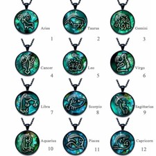 Fashion Jewelry Zodiac Signs 12 Constellations Pendant Necklace Unisex 53-1