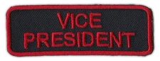 Motorcycle Jacket Patch - Vice President VP - Rank, Position - Red/Black