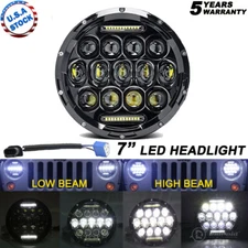 7'' inch 105W Round LED Headlight Hi-Lo Beam Bulb For Jeep Wrangler JK TJ LJ CJ