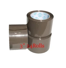 (24 ROLLS) TAN PACKING SEALING TAPE 3" x 110 YARDS  BROWN TAPE