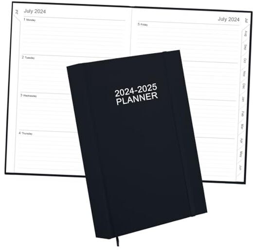 Planner 2024 2025-18 Months (July 2024 to December 2025), Academic Year Black-image