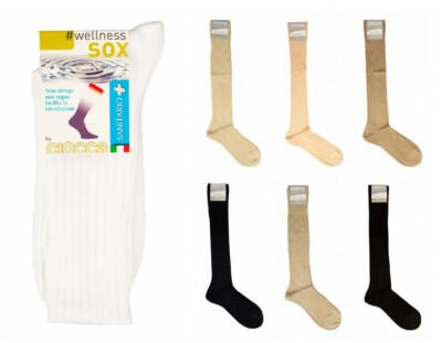 CIOCCA Herrensocken, ein Paar lange Hygienesocken aus gerippter Baumwolle, geeig