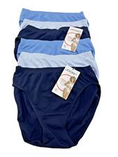 New Jockey Microfiber French Cut 6 pack Briefs Panties sz 5 Comfies Micro Blues