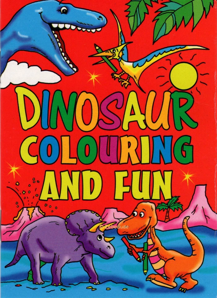 WF GRAHAM Dinosaur Mini Colouring Activity Books Boys Girls Party Bag Fillers 1 - 12 Kids