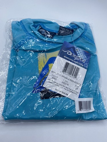 Kanu Swim Shirt Kids Unisex 5T Aqua UPF 50+ Sun Protective Rashguard Top NEW NWT - Picture 2 of 8