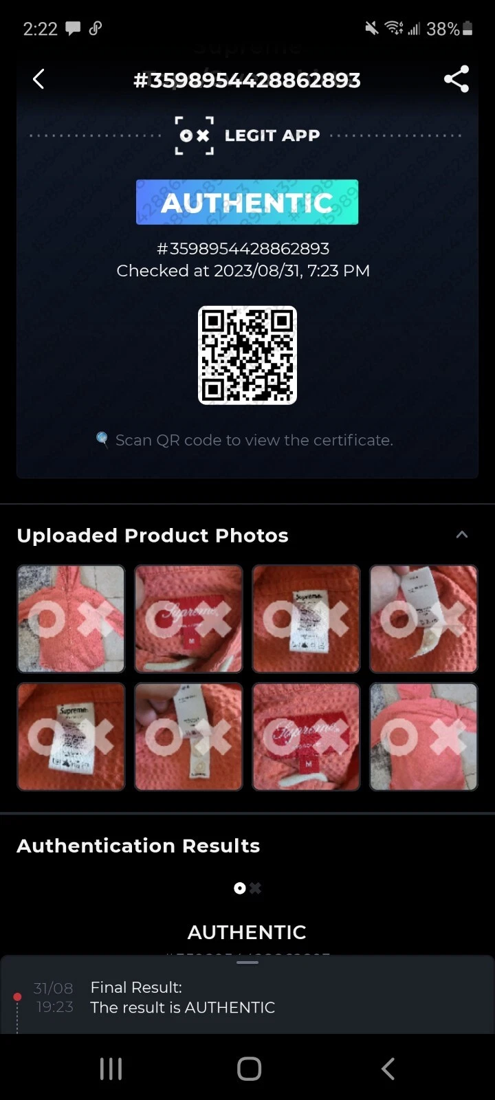 Felpa Supreme manica lunga con cappuccio e bottoni completi uomo taglia M media salmone