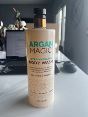 ARGAN MAGIC Argan Oil Biotin ULTRA-HYDRATING COCONUT & VANILLA BODY WASH 32oz