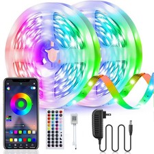 5-30M 5050 RGB LED Strip Remote Music Sync Fairy Lights Room Bar Christmas Decor