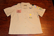 Boy Scouts of America BSA Women's Shirt Tan Large Vented Poly Microfiber