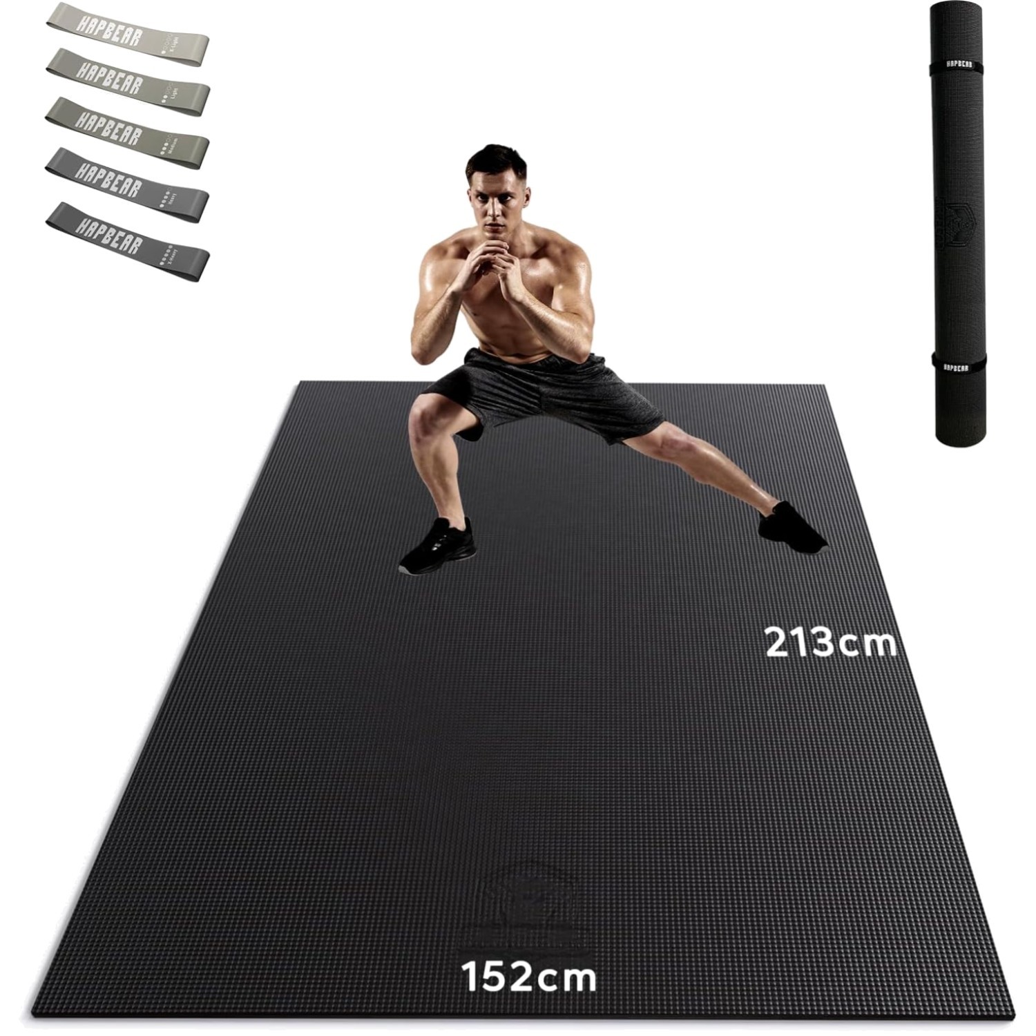 Yogamatte Fitnessmatte rutschfest XXL extra groß 213x152cm 8mm PVC gym