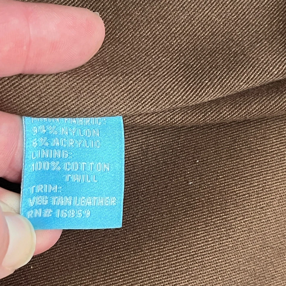 Bolso de Mano J.McLaughlin Algodón Sarga Marrón Borde Cesta Tejido y Bolsa Ecuestre Foto 3 de 4