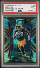 2020 Panini Select - Club Level AJ Dillon #265 Dragon Scale Prizm /67 (RC)