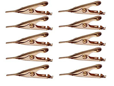 10 Pack Copper Plated Micro Toothless Alligator Test Clips for Soldering