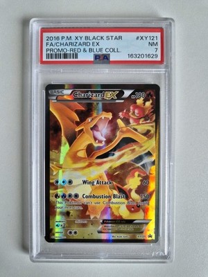 PSA 7 Charizard EX XY121 Black Star Promo Red & Blue Collection Pokemon NEAR MINT
