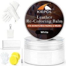 White Leather Repair Kit, Recoloring Balm, Leather Dye White