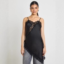 NEW Irregular Hem Silky Satin Long Slip Dress Sizes S-XL