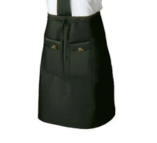 Chef Revival 2 Pocket Bistro Waist Apron - 33" x 30", Polyester, Black LOT OF 2