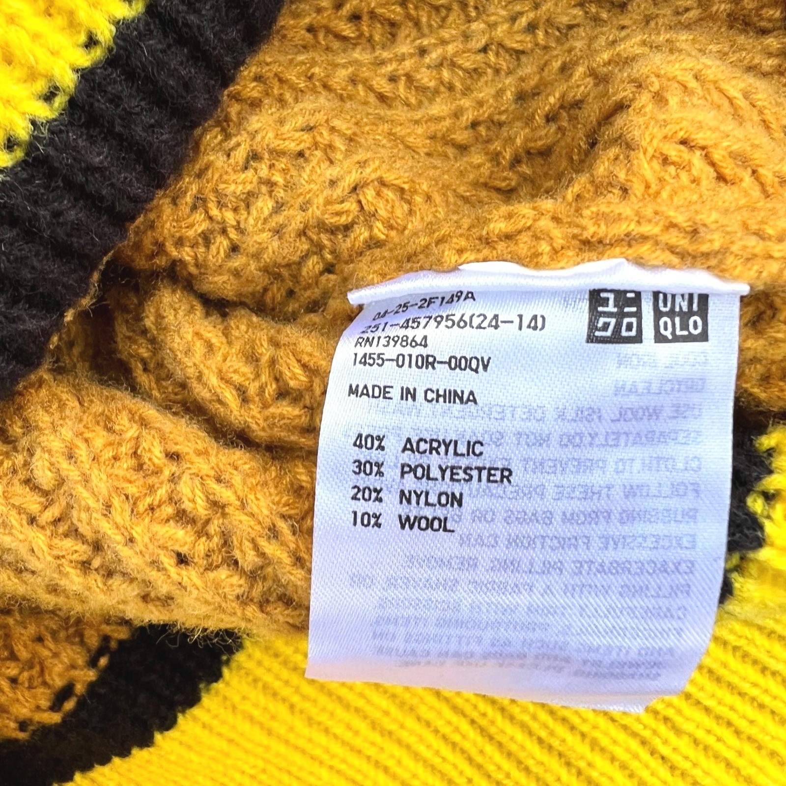 MARNI x Uniqlo Cropped Sweater Women's Popcorn Knit Yellow Brown XS Preppy Y2K thumbnail 15