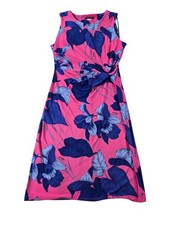 NEW Tommy Hilfiger Womens 6 Dress Pink Purple Tropical Print Faux Wrap NWT