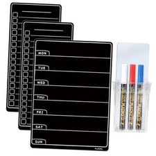 Magnetic Menu Board for Fridge, Weekly Calendar Blackboard Set for