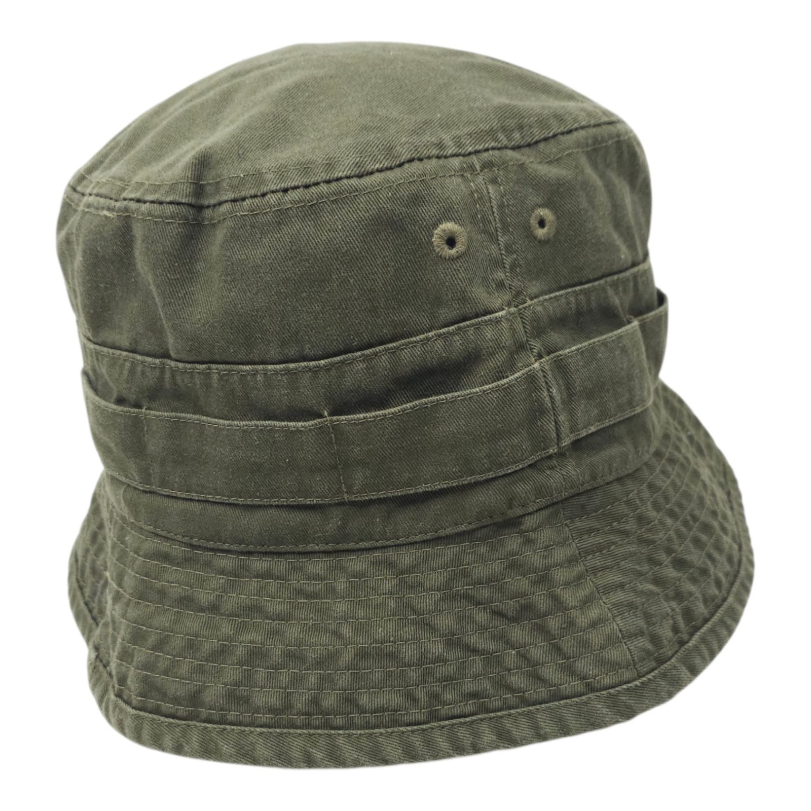 H&M Olive Green Bucket Hat Cotton Military Style Boho Festival Unisex L Cap thumbnail 5