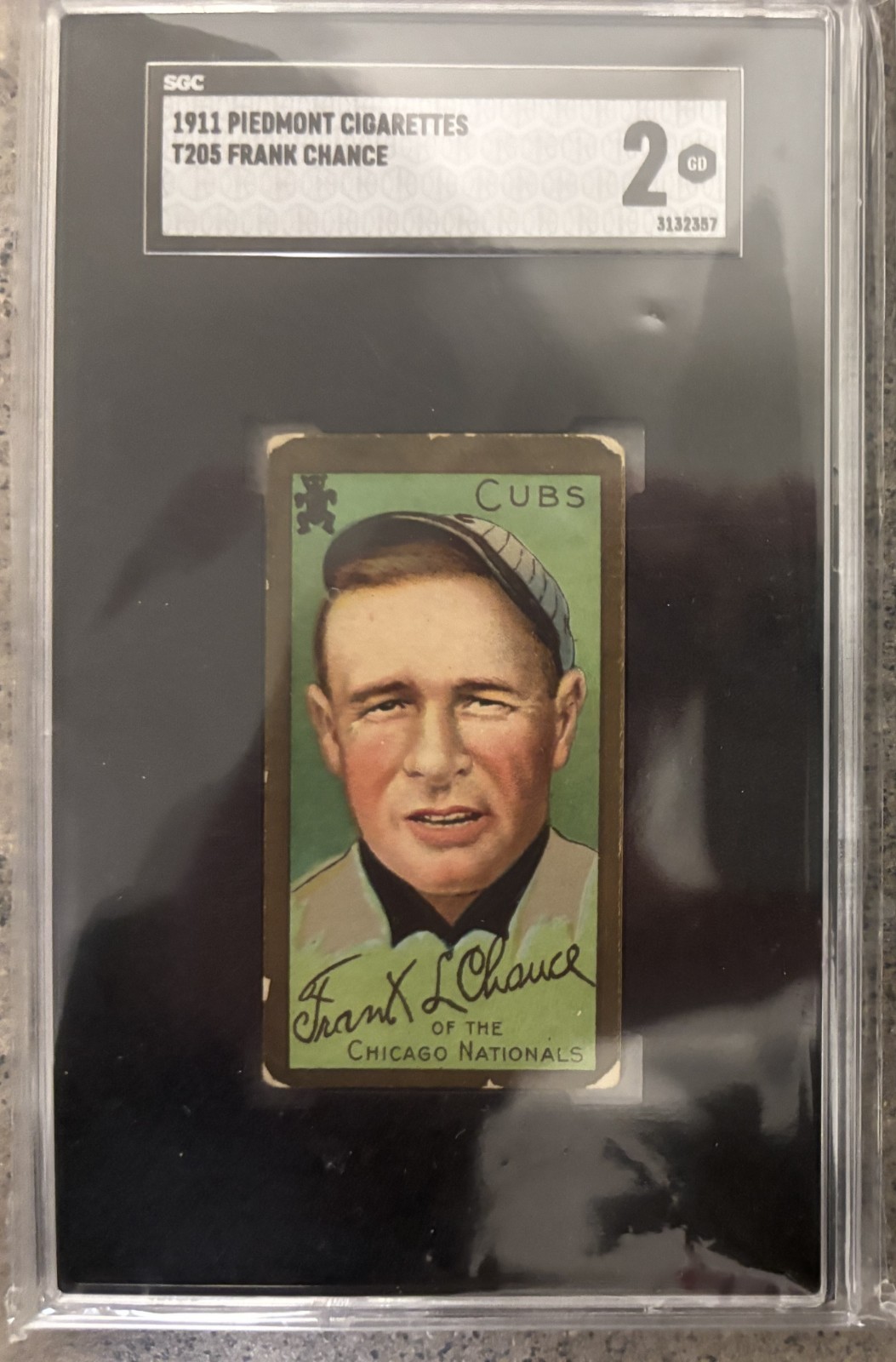 1911 Piedmont T205 Frank Chance SGC 2 Good; Chicago Cubs, Yankees, Red Sox, HOF!