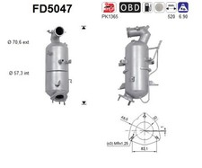 AS DPF Rußpartikelfilter Dieselpartikelfilter FD5047 Cordierit für CHEVROLET CDI
