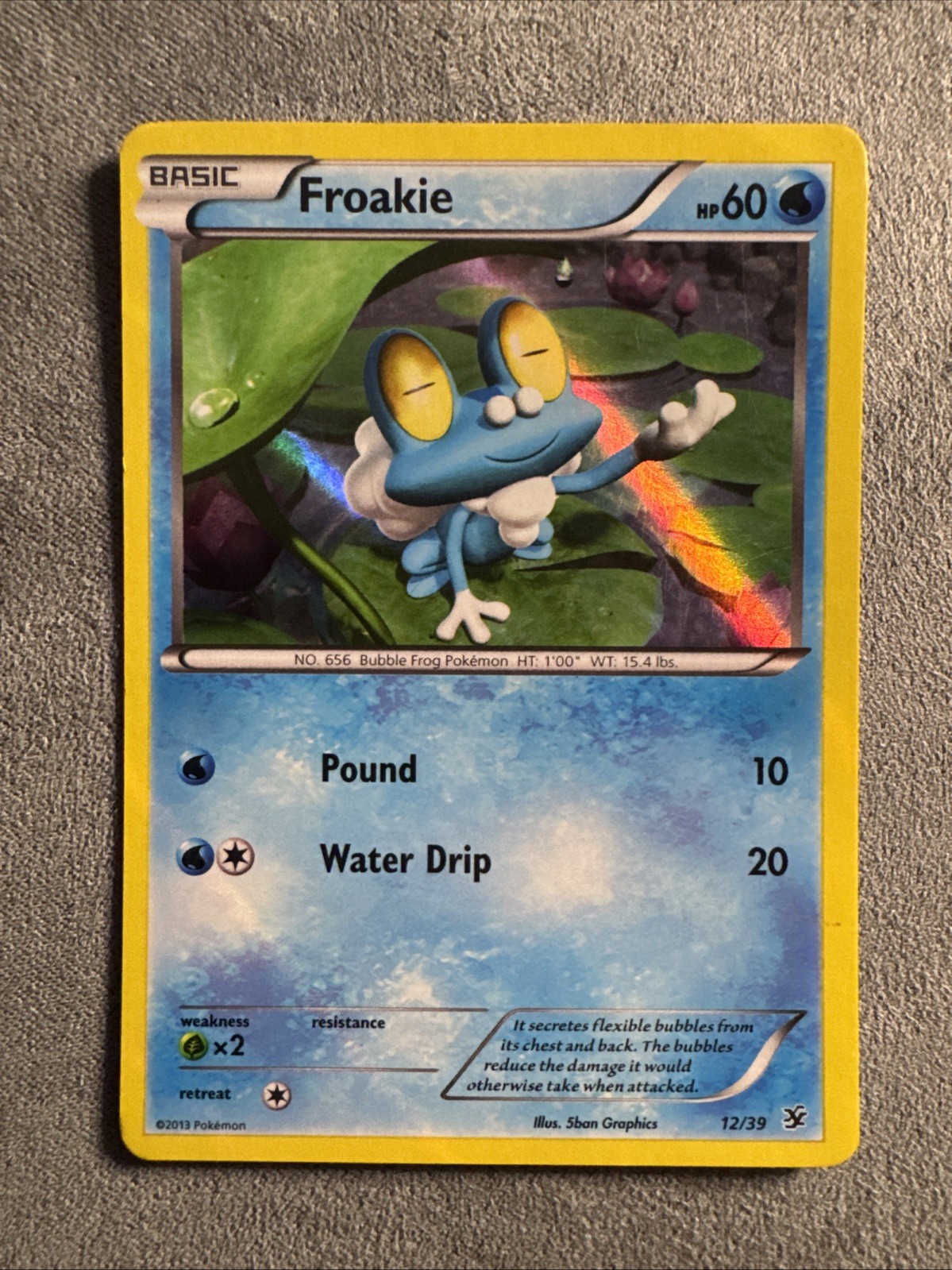 Reverse Holo Froakie 12/39 Common Kalos Starter Set Pokemon