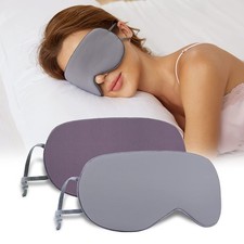 Sleeping Mask 2 Pack, 2 Count Pack of 1 , Dark Gray/Light Gray  Purple/Pink