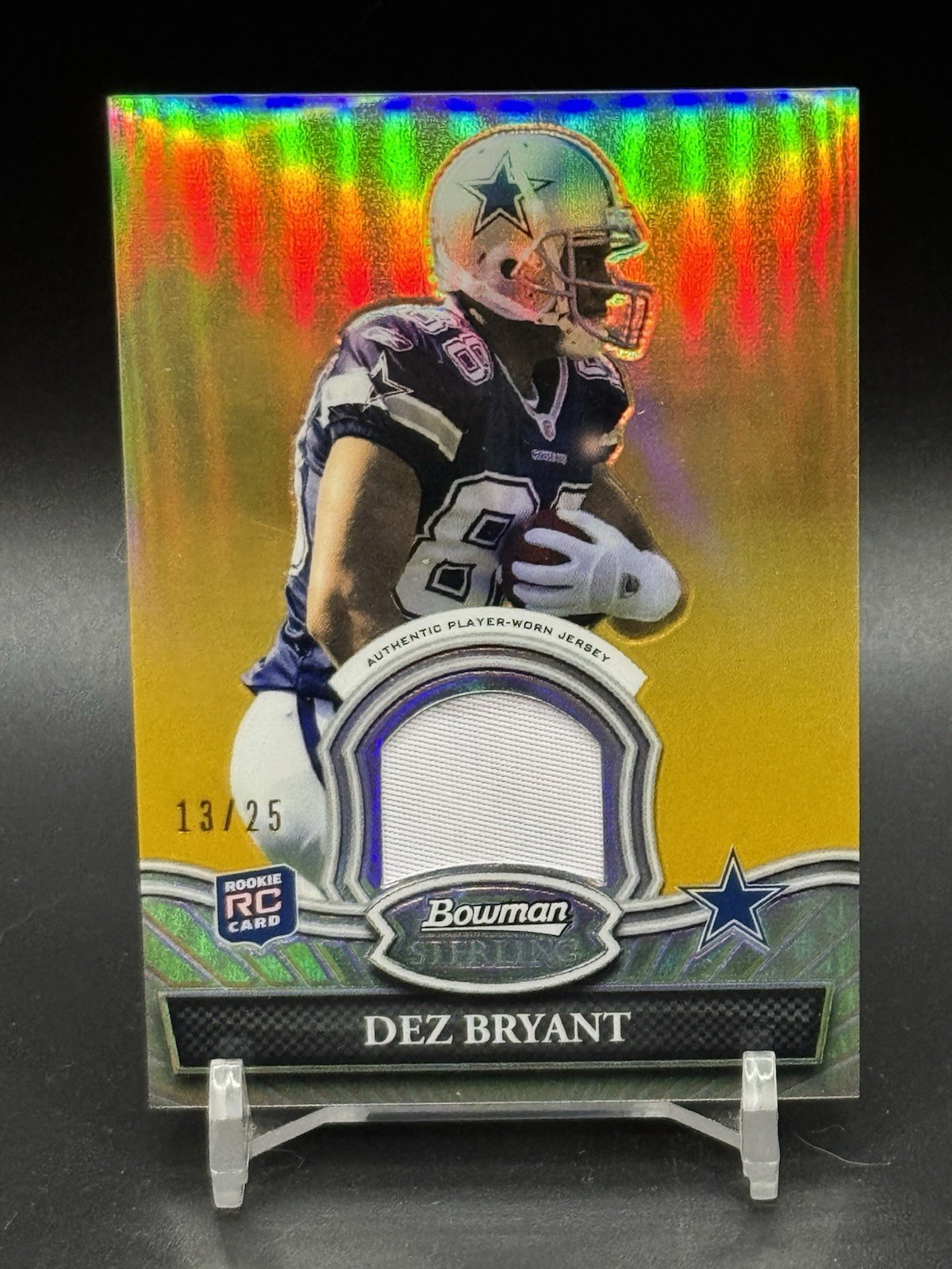 2010 Bowman Sterling - Relics Dez Bryant #BSR-DB Gold Refractor /25 (MEM, RC)