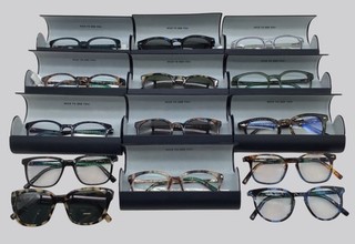 Lot Of 14 Warby Parker Eye Glasses & Sunglasses Frames With Cases Mixed Styles