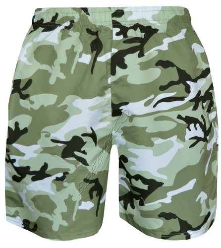 Camouflage Swim Shorts Beach Surf Camo Print Lightweight w/ Built-In Net Brief - Picture 5 of 8