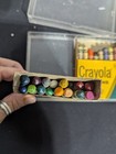 vintage Crayola crayons Binney & Smith lot in plastic container retired Maize — photo 3