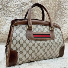 GUCCI Sherry Line GG Borsa Tote in Tela Beige Pelle PVC Autentica Donna