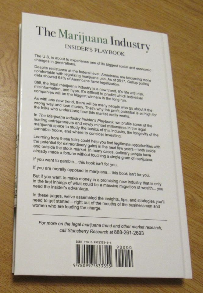 The Marijuana Industry: Insider's Playbook, Hardcover, 2018, Stansberry Research - Image 2 of 4