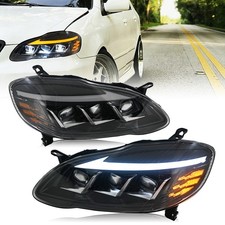 Pair Led Headlight For Toyota Corolla Ce Le 2003-2008 Front Lamps Sequential Drl