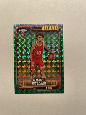 2024-25 Topps Chrome - #169 Zaccharie Risacher - Green Geometric #/99 Rookie RC