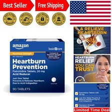 Maximum Strength Famotidine 20mg 90 Tablets for Heartburn Relief Prevention