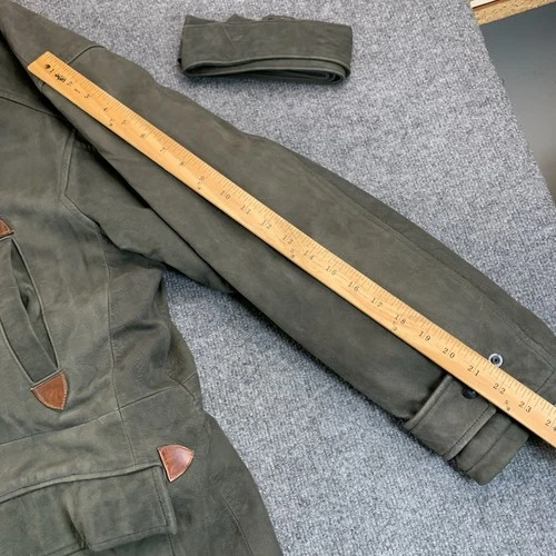 Rare LONE PINE American Made Barnstormer Leather Jacket, Wool Shawl Collar 42 image 7