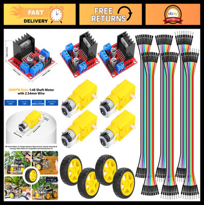 Dual H-Bridge L298N Motor Driver Controller for Arduino, 4 DC Motors & Smart Car