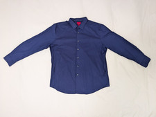Alfani Men's Dress Shirt Slim Fit Stretch Patterned Blue XL, 17-17 1/2, 34-35